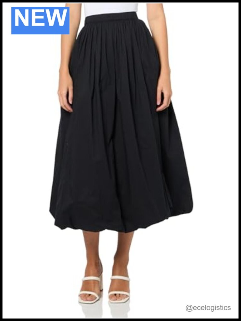 Lucky Brand Women's Bubble Poplin Maxi Skirt High Rise Cotton